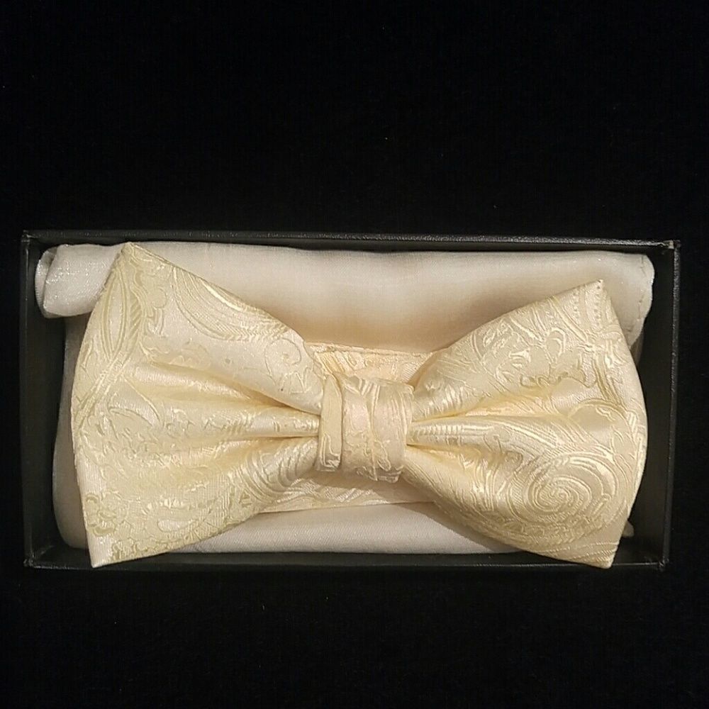 MEN'S LARR BRIO BOW TIE AND HANKY SET